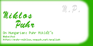 miklos puhr business card